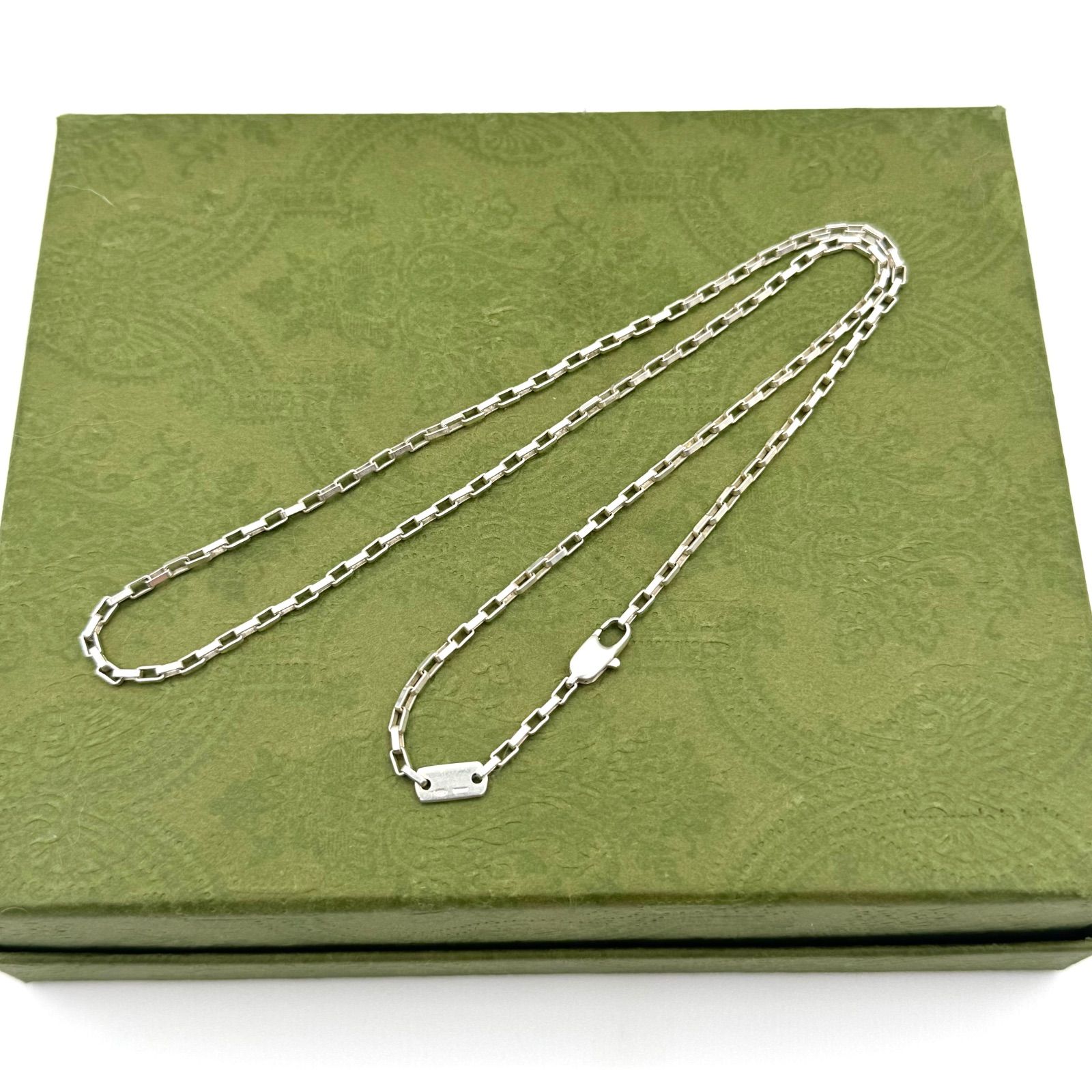 GUCCI ベネチアン スクエア チェーンのみ 50cm ネックレス 0755a グッチ ネックレス レディース スクエア プレート チェーン (GUCCI