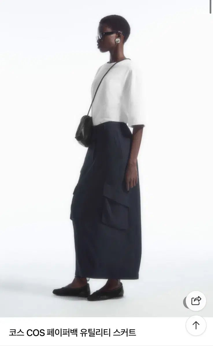 COS コス ネイビー ユーティリティ スカート 34