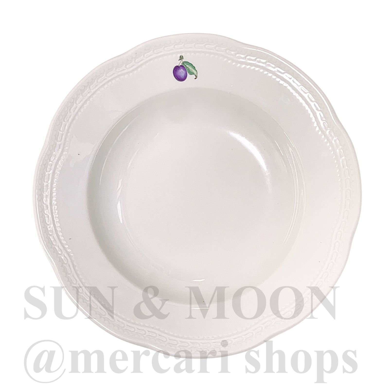 美品 リチャードジノリ ピッコロプルーン 24cm プレート パスタ皿 金彩