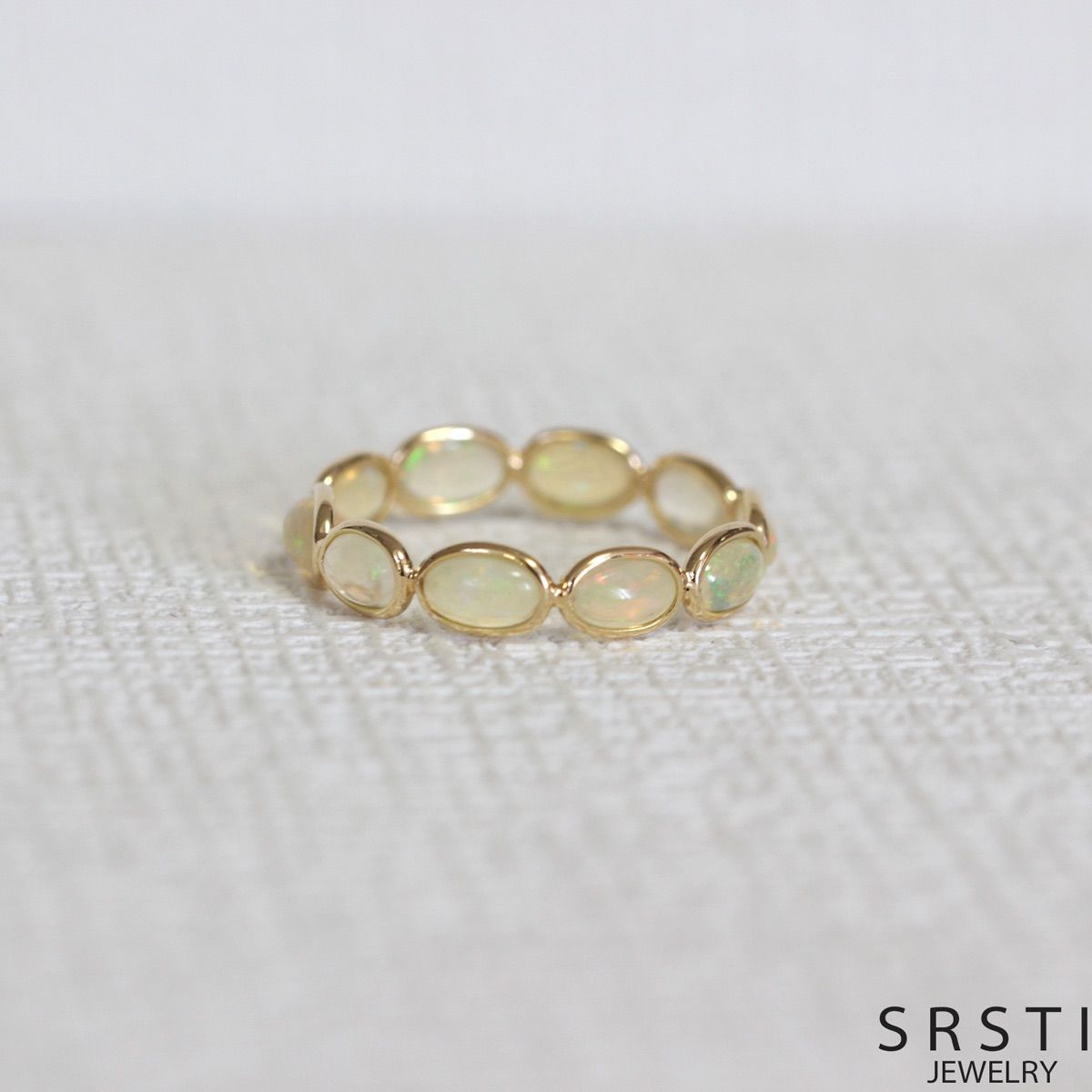  OrderMade オパールK 14 YGエタニティリング 指輪 リング アクセサリー