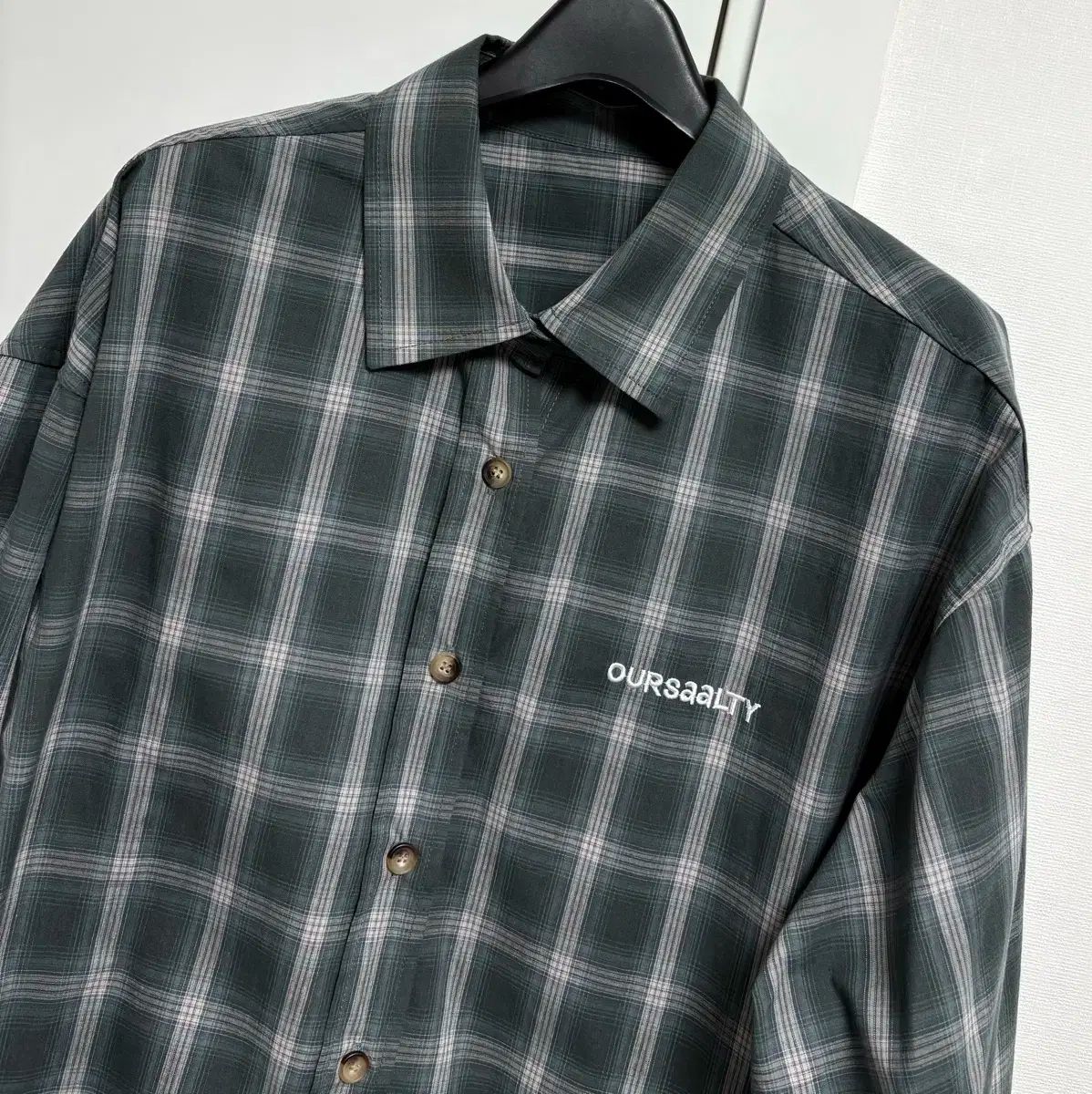 アワーソールティ グランパ CHECK シャツ グリーン