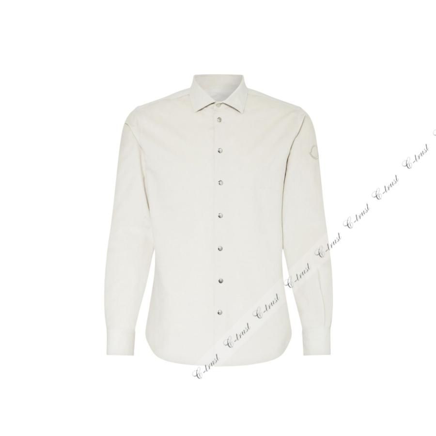 MONCLER モンクレール シャツ ライト コーデュロイ メタル ボタン 長袖 刺繍 ロゴ L 707-