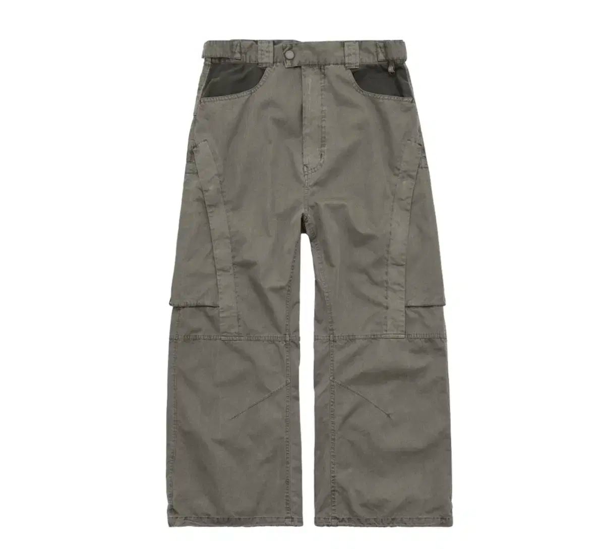 2 ポリテル ボーダーパンツ ベージュ