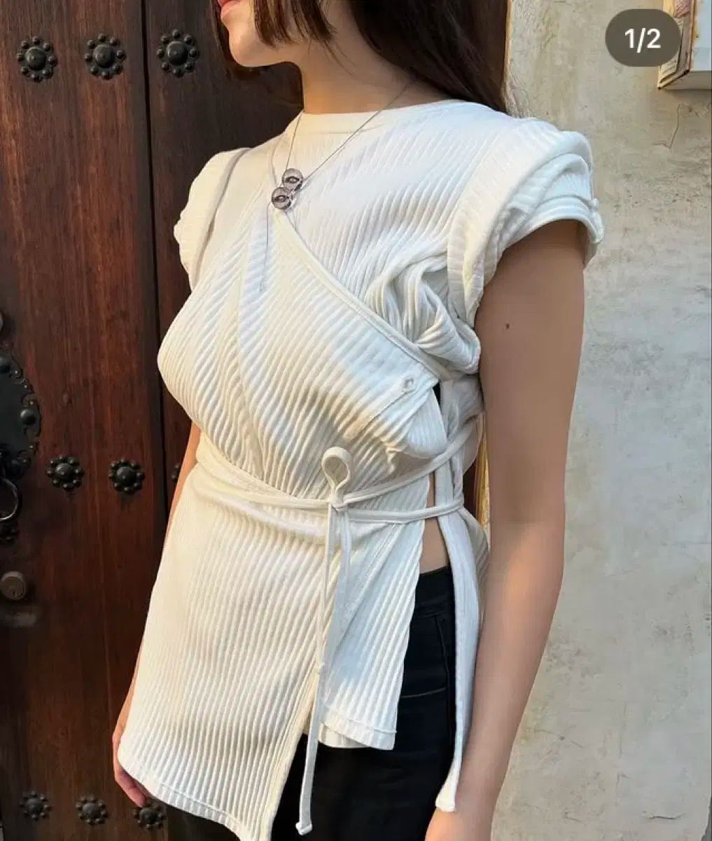 BASERANGE ベースレンジ shaw 半袖 アイボリー xs