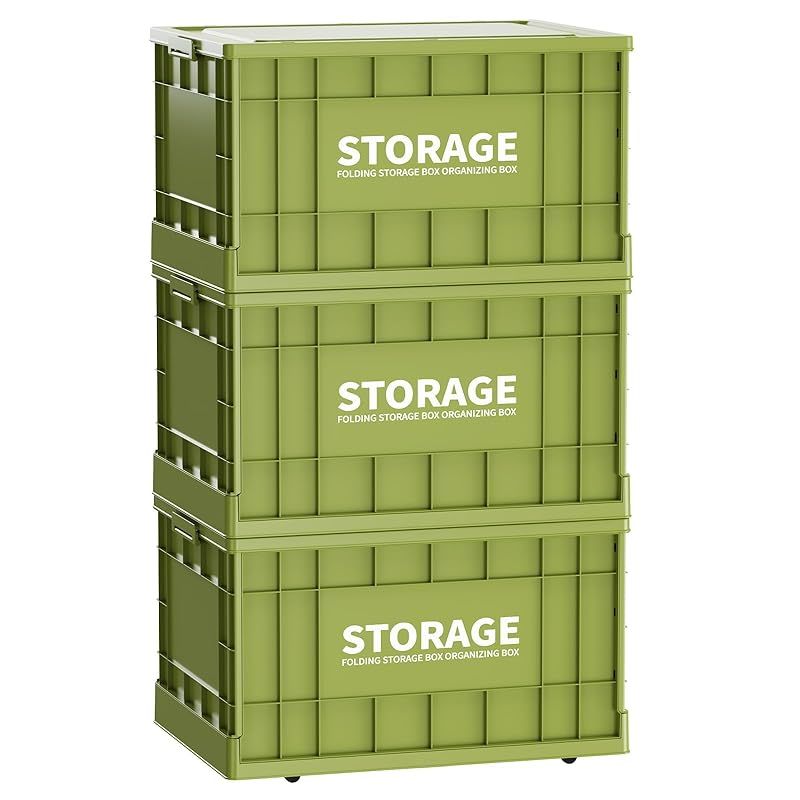 収納ボックス 折りたたみ式 大容量 コンテナボックス 蓋付き キャスター付き おしゃれ プラスチックケース クローゼット 押入れ 衣類 おもちゃ 布団 書類 漫画収納 アウトドア キャンプ用 Lサイズ 52 37 5 30 cm 58 L