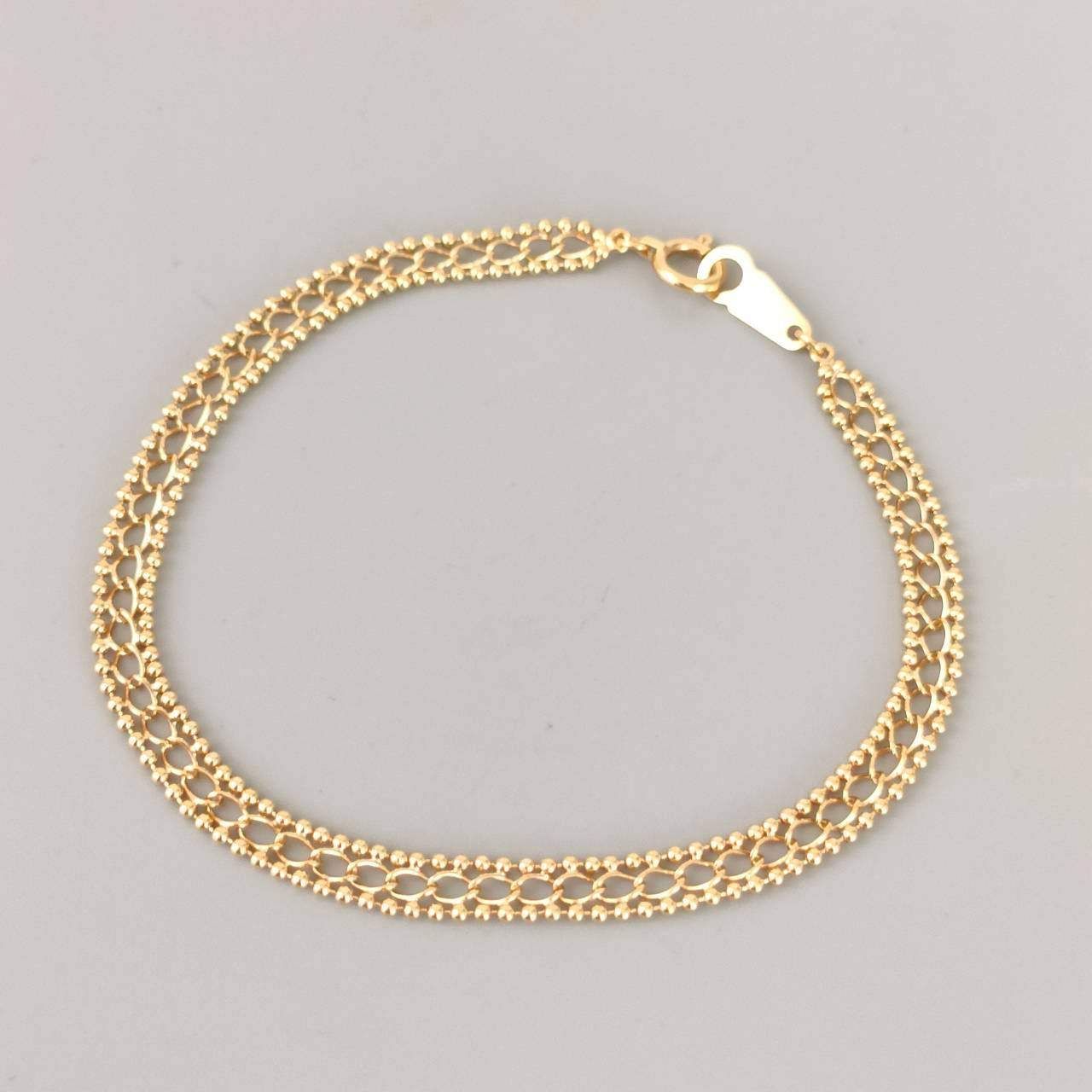 18金 K18 男女兼用 造幣局 ボール デザインブレス 3.28g18㎝ D616