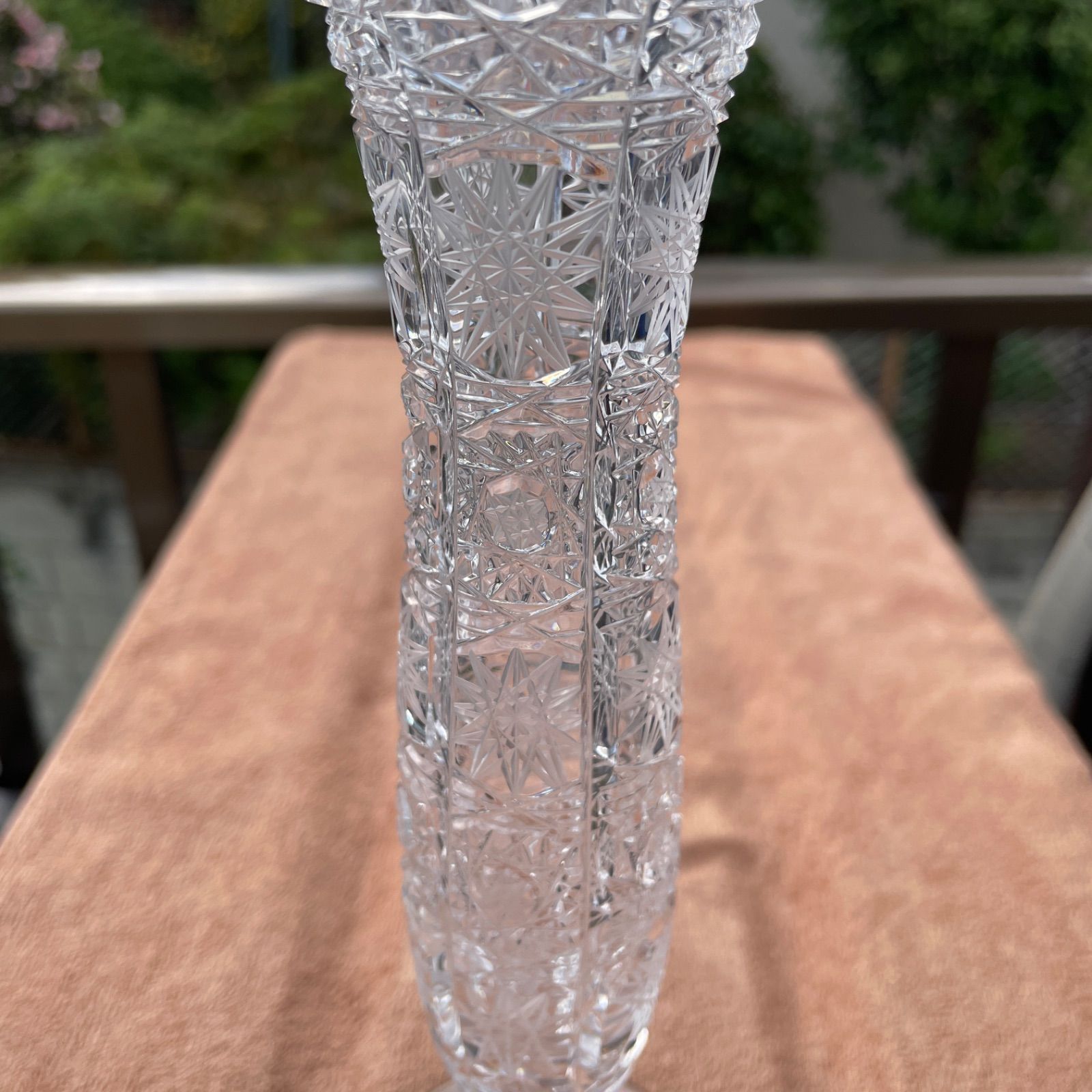 BOHEMIA カットクリスタル花瓶 高さ約25cm Czechoslovakia カットクリスタル花瓶 約25cm - メルカリ