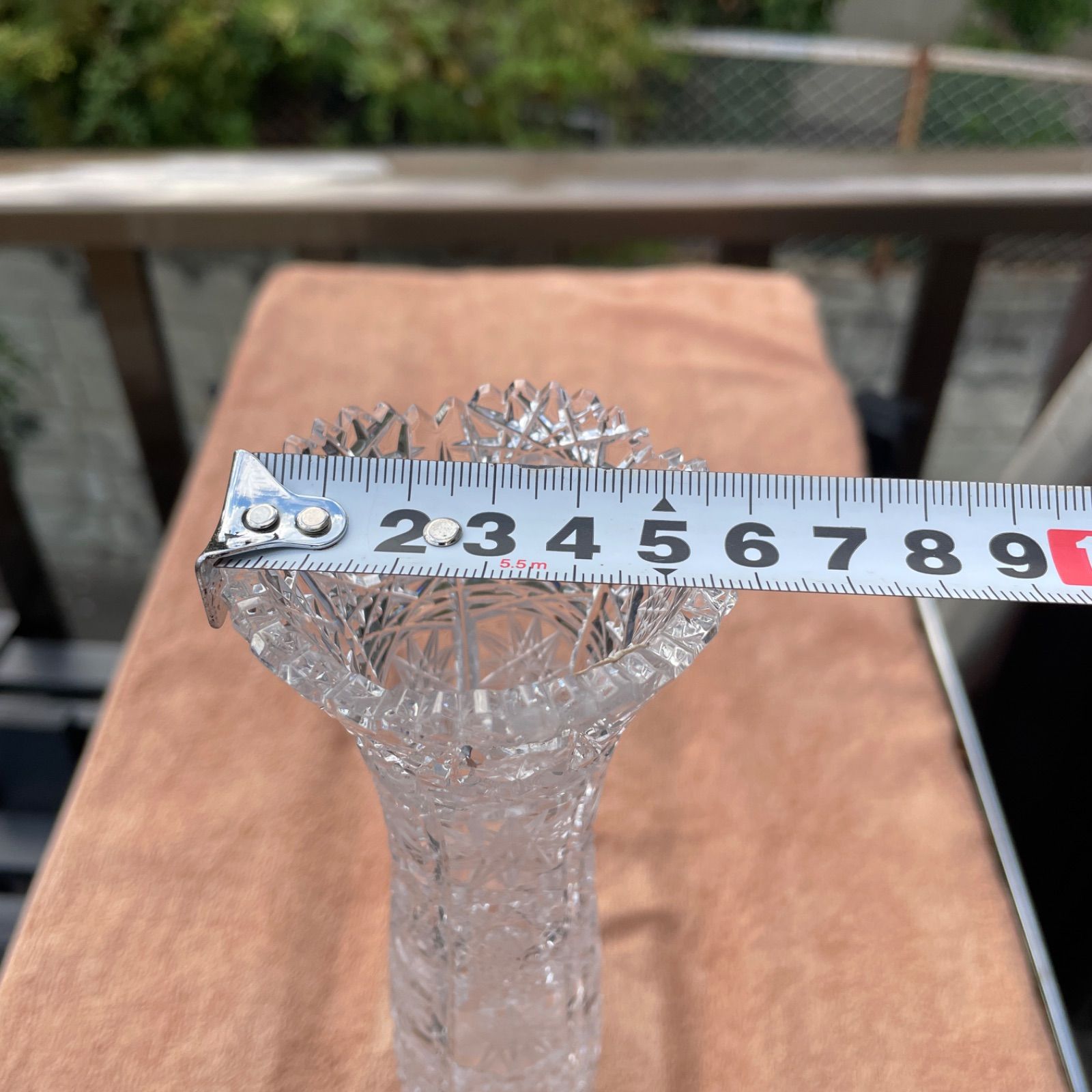 Czechoslovakia カットクリスタル花瓶 約25cm - メルカリ