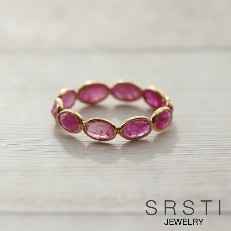 OredeMade ルビーK14YGエタニティリング