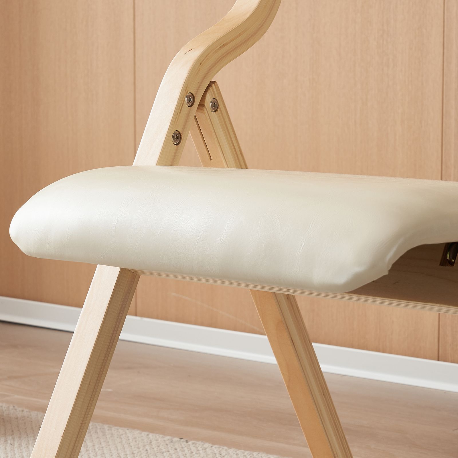 ダイニングチェア PU 木製 椅子 完成品 介護チェア イス 折りたたみ