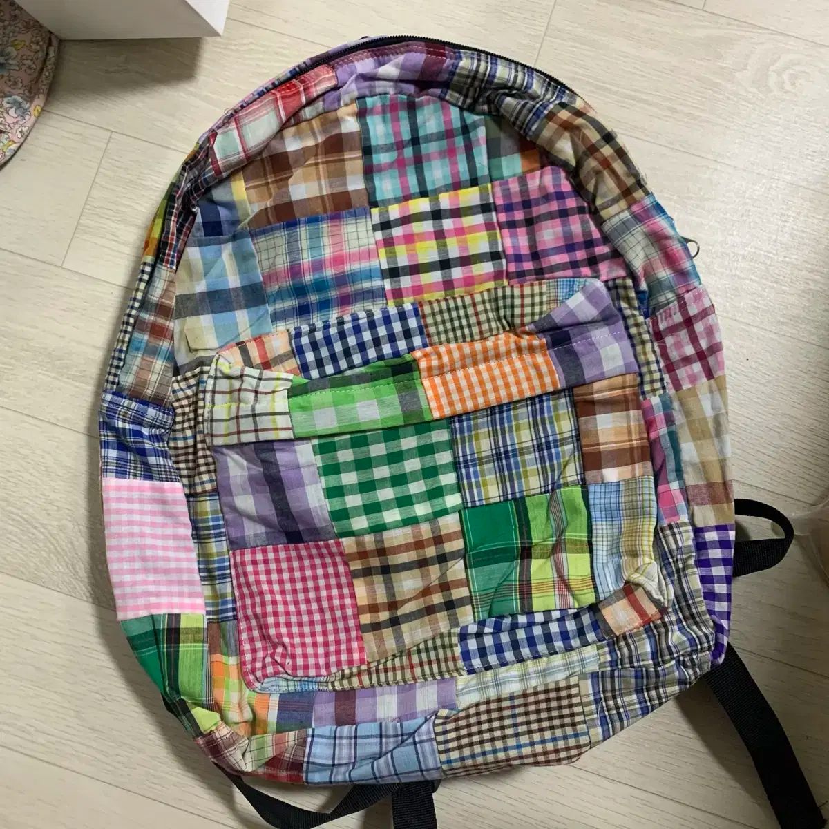 日本 ヴィンテージ はぐみ パッチワーク CHECK バックパック マル カモフラメ山荘 カメ すずこ