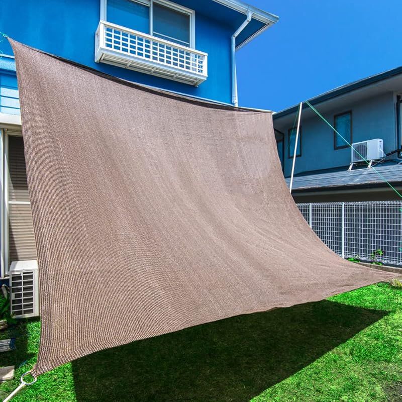 サンシェード 日よけ シェード 紫外線97.8%カット 通常の1.6倍の生地を使用した厚みのあるサンシェード ベランダ 日除けシェード UVカット ダークブラウン 4m×4m