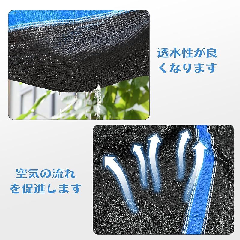 lixinixil 遮光ネット 2 m×4 m 日よけ シェード 日除け 紫外線から守る UVカット 日避け 日差し対策 屋外 園芸 窓 シェードカーポート ルーフ ヤード ロープ付き ポリエチレン製