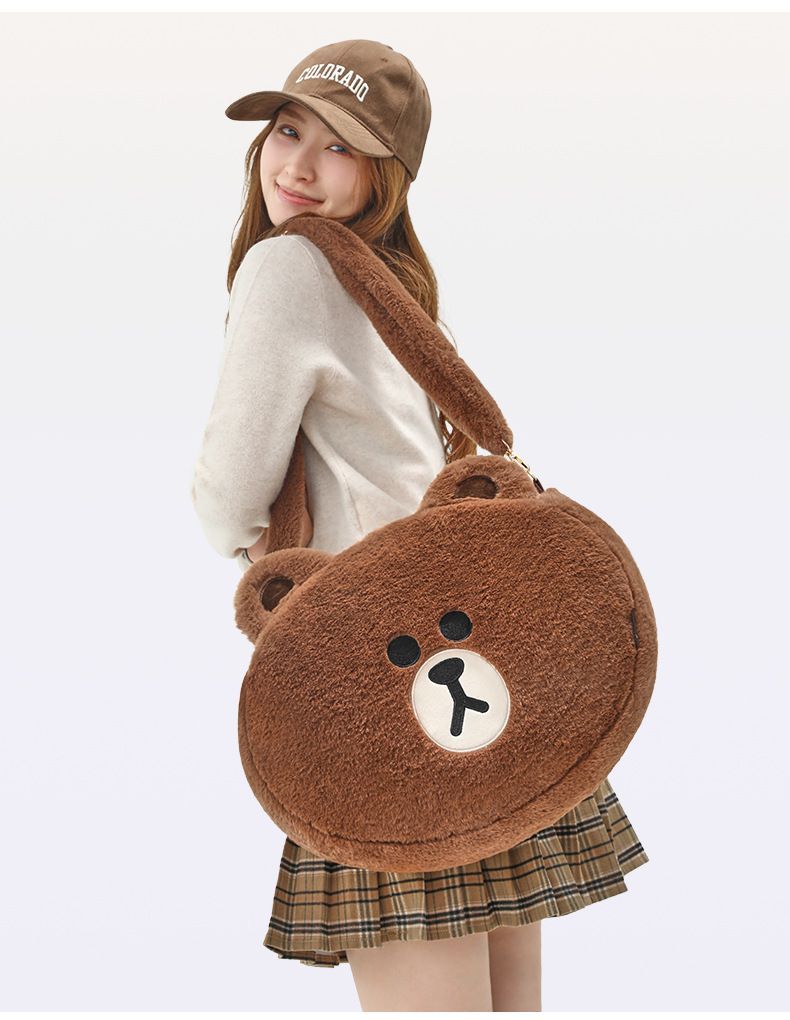 line friends dabbawalla バッグ リュック ブラウン LINE FRIENDS ぬいぐるみ バッグ ショルダー リュック サック 可愛い