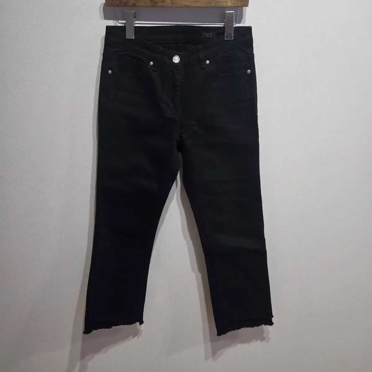 ハンサムタイム TIME ブラック デニム カットオフ パンツ 64-94