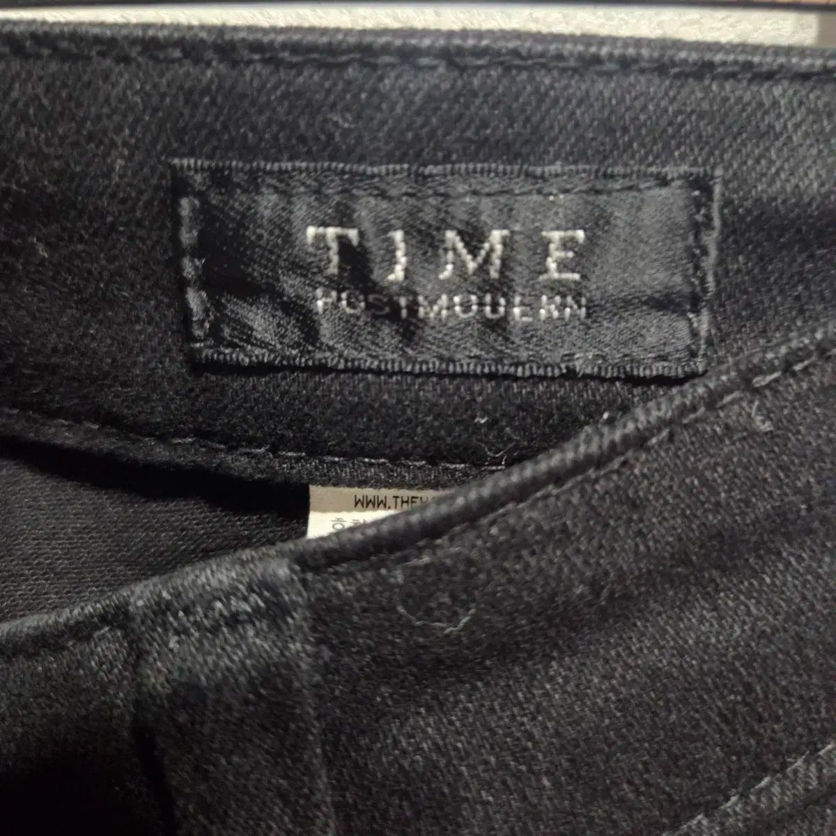 ハンサムタイム TIME ブラック デニム カットオフ パンツ 64-94