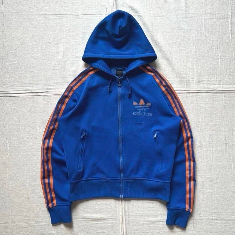 80s adidas アディダス ATP フルジップパーカー 古着 短丈 フード 中古・古着通販】adidas (アディダス) 80sジップパーカー デサント社