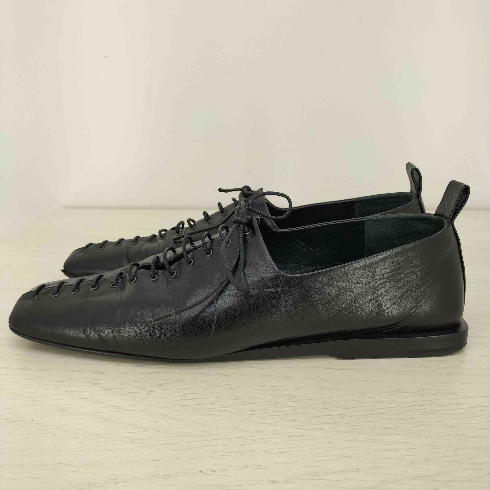 ジルサンダー JIL SANDER スクエアトゥ レースアップ フラットシューズ レディース EUR 37