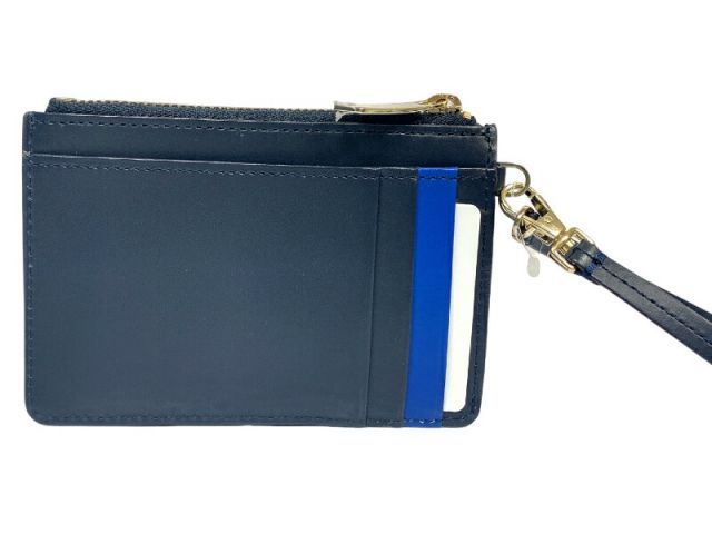 ポールスミス コインケース 兼用 カードケース 小銭入れ レディース ブルー ラッキーフローラル 青 ラビット BPW 060 Paul Smith レザー ストラップ付 リストレット付