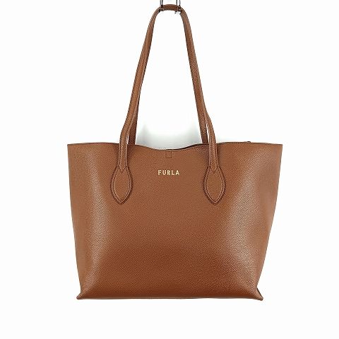 フルラ FURLA レザー トートバッグ 茶 ブラウン系 鞄 かばん AA