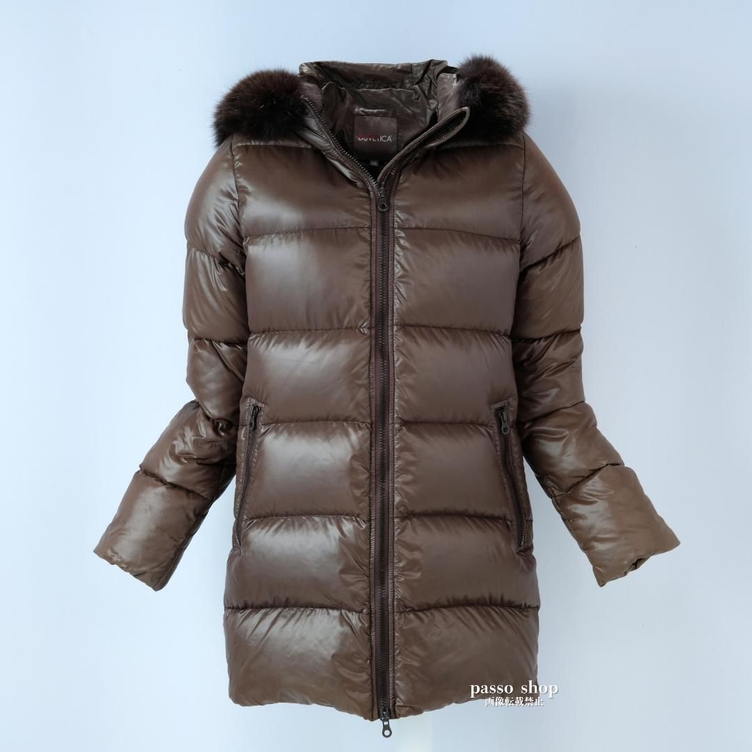 DUVETICA デュベティカ KAPPA フォックスファー フード ロング ダウンコート 茶 ブラウン ロングコート ファーコート ダウン