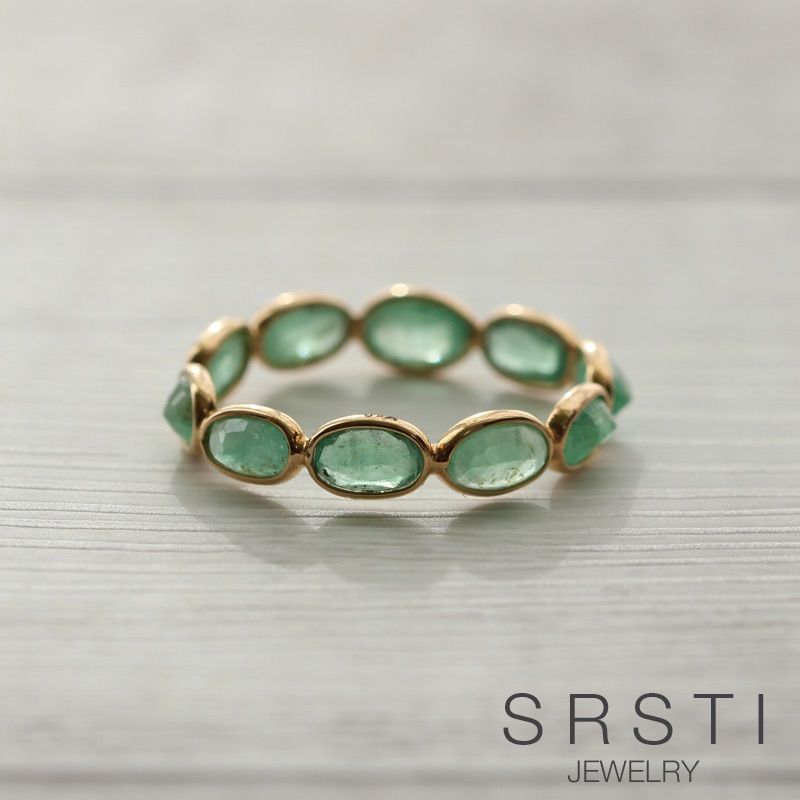 OrederMade エメラルドK 14 YGエタニティリング