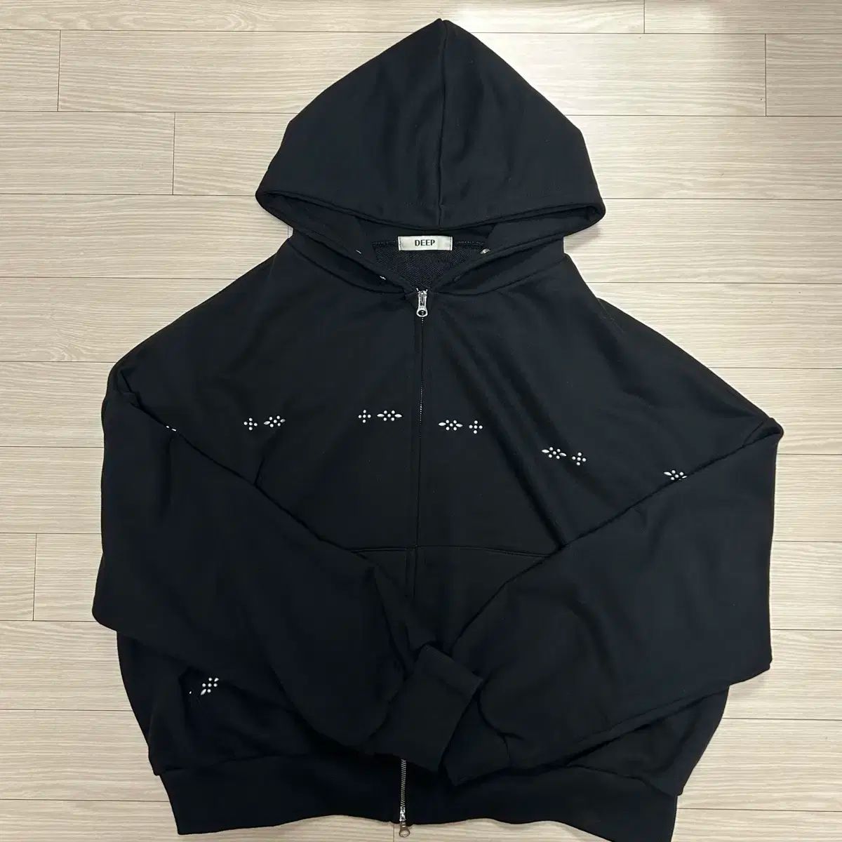  갱갱샵 アダント クロス フードジップアップ パーカー トップス