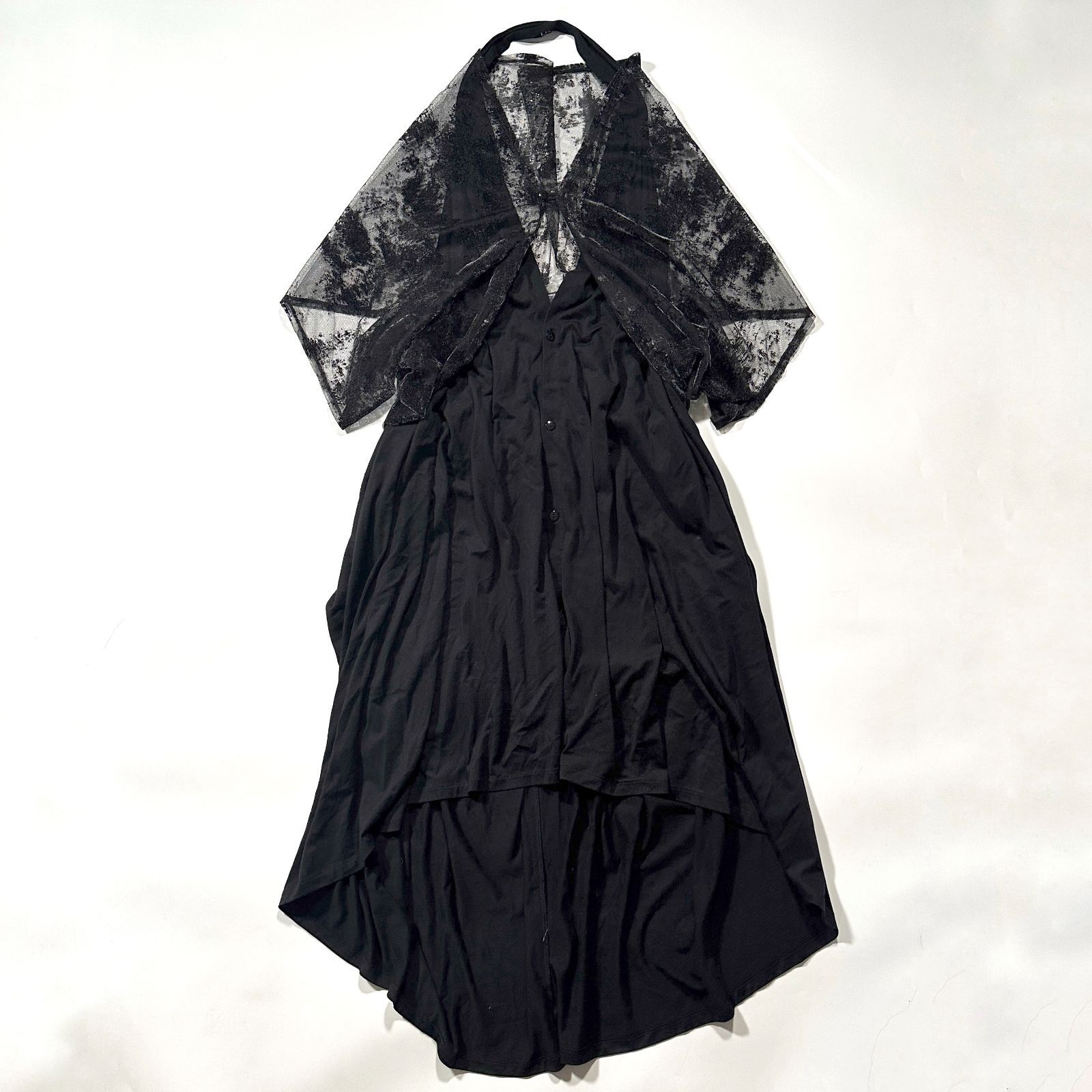 LIMI feu リミフゥ レース 羽織 ジャンパースカート ワンピース ドレス チュール ブラック 変形