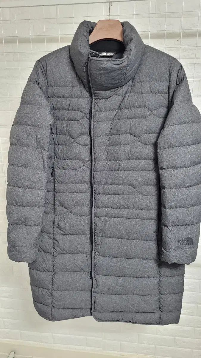 105 THE NORTH FACE ザノースフェイス ウィメンズ ディープグレー ツーウェイ ジッパー ノザン グースダウン ダウンジャケット ロング丈 アウター XL