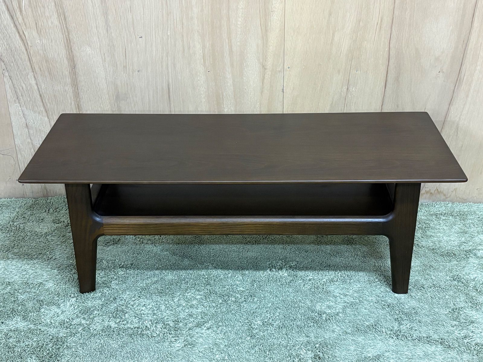 【お値下げ/引取り専用】上質アンティーク木製センターテーブル 北欧 天然木オイル仕上げ アンティーク 引き出し 棚付 ローテーブル 幅