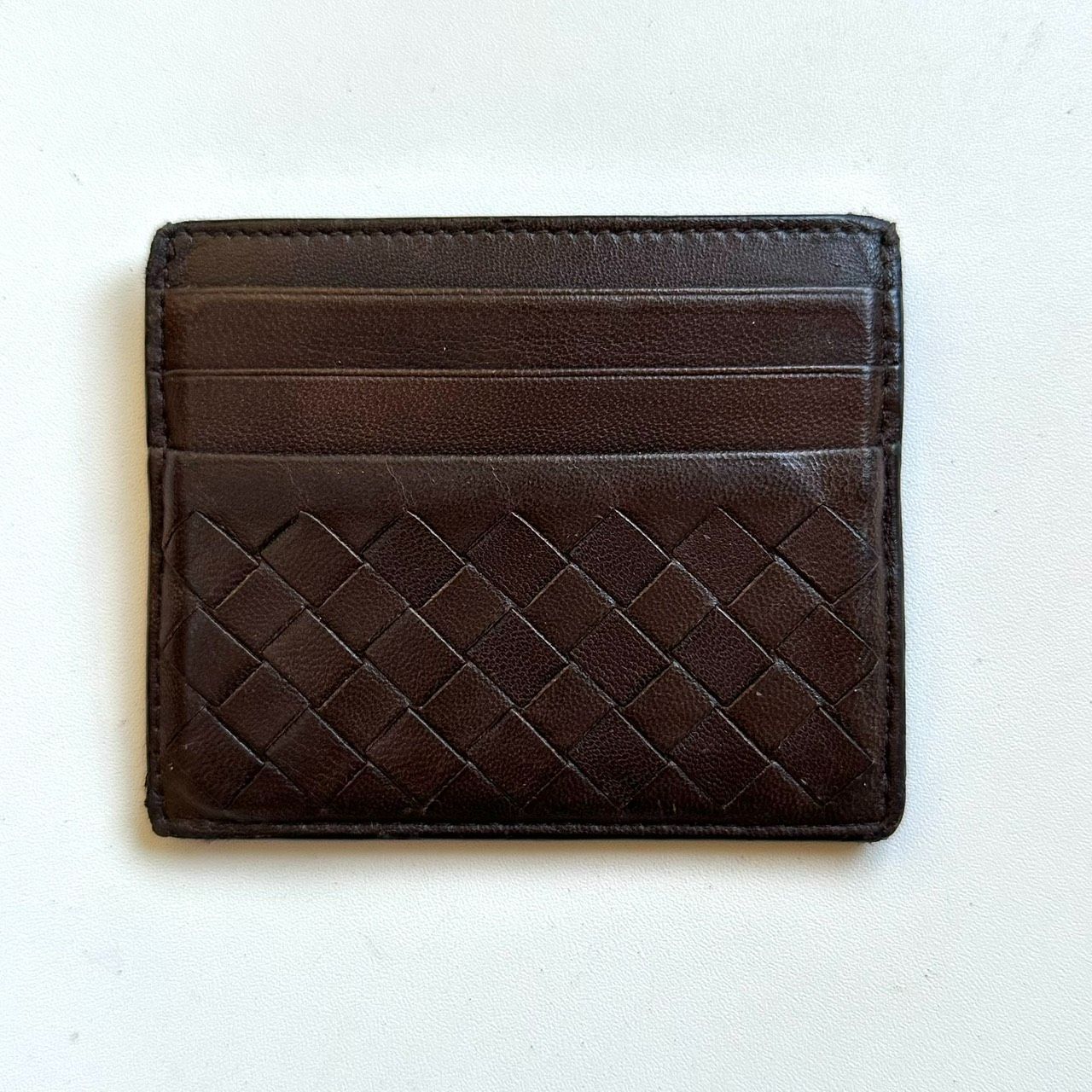 ボッテガヴェネタ BOTTEGA VENETA カードケース パスケース イントレチャート ダークブラウン