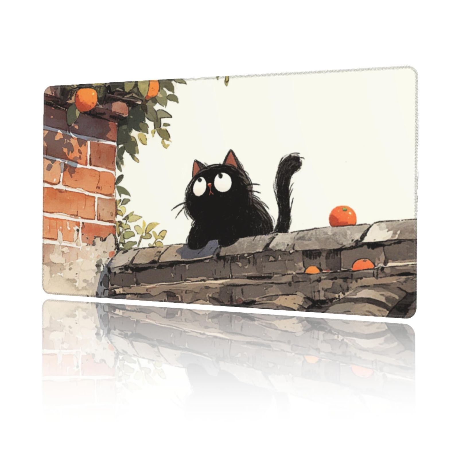 マウスパッド 大型 ゲーミング 黒 猫 アニメ ネコ マウスマット デスク