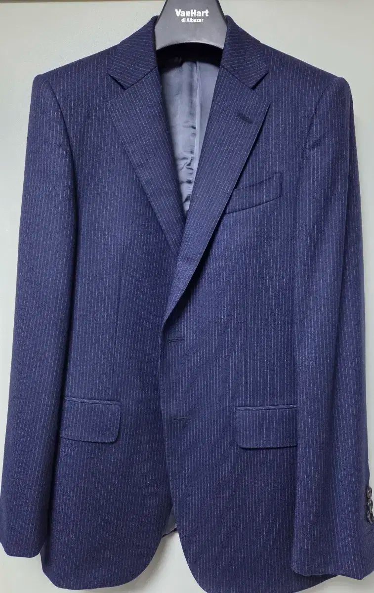半ハート ディ アルバザー ネイビー ストライプ スーツ 48