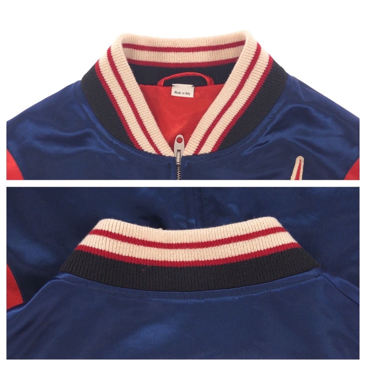 GUCCI スタジャン ネイビー/ホワイト/レッド 美品 GUCCI グッチ GG サイズ44 ネイビー ホワイト レッド アセテート