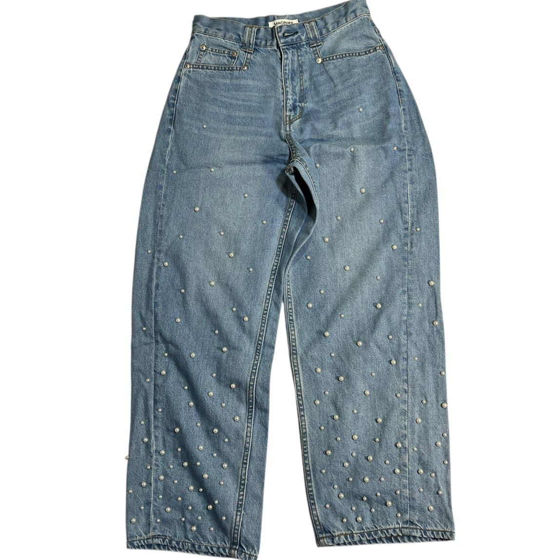 C404 MACPHEE マカフィー パールデニム コクーン テーパードパンツ