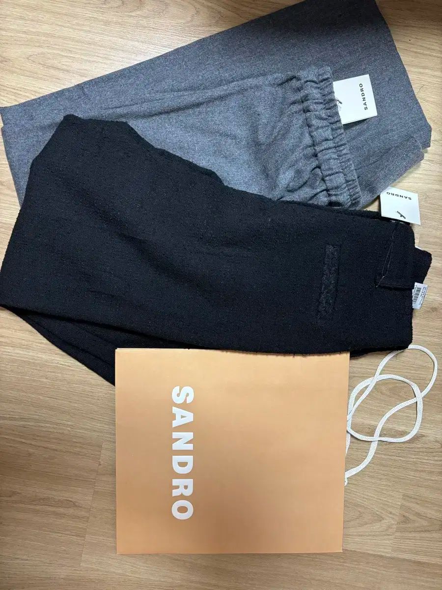 サンドロ 冬パンツ 2種 SANDRO ツイードパンツ ウールワイドパンツ