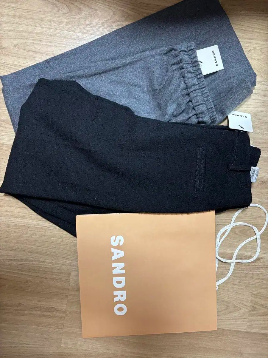 サンドロ 冬パンツ 2種 SANDRO ツイードパンツ ウールワイドパンツ