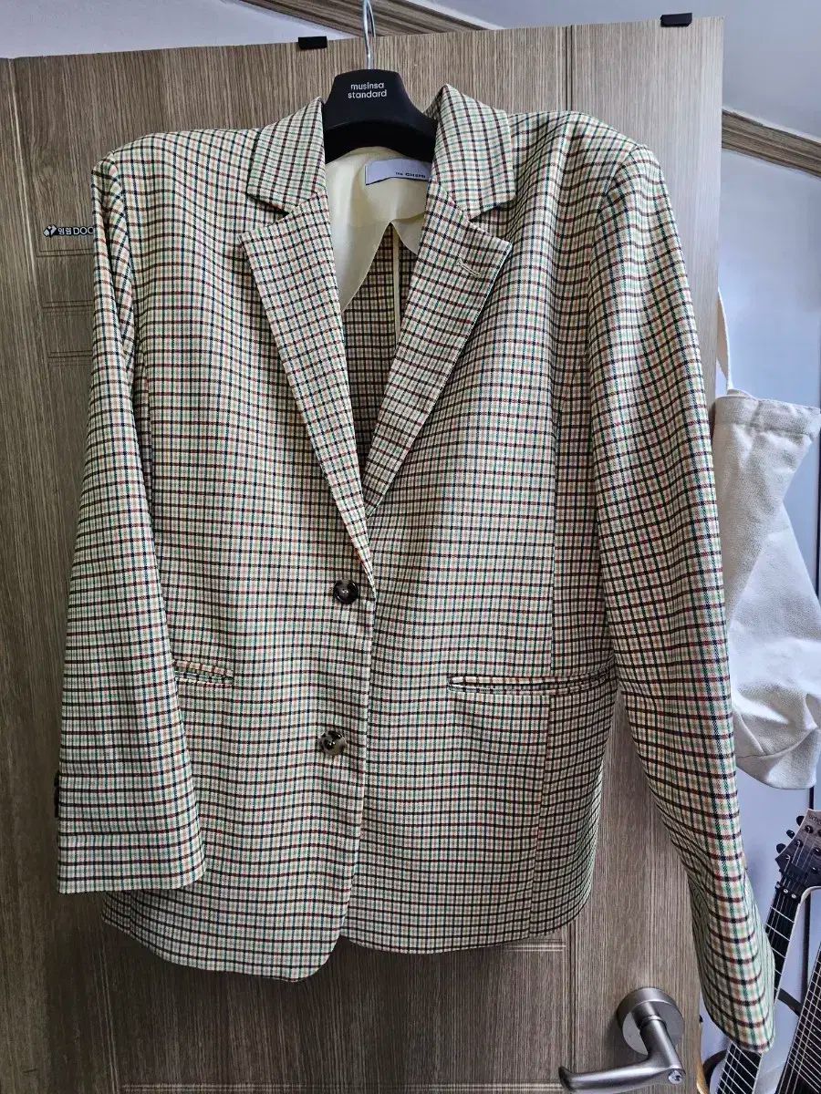 オーバーサイズ CHECK ミックス ジャケット