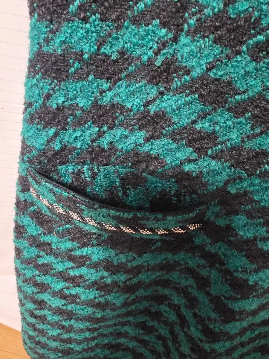 サンドロ グリーン ブラック ハウンドトゥース 半袖 ONE PIECE Sサイズ