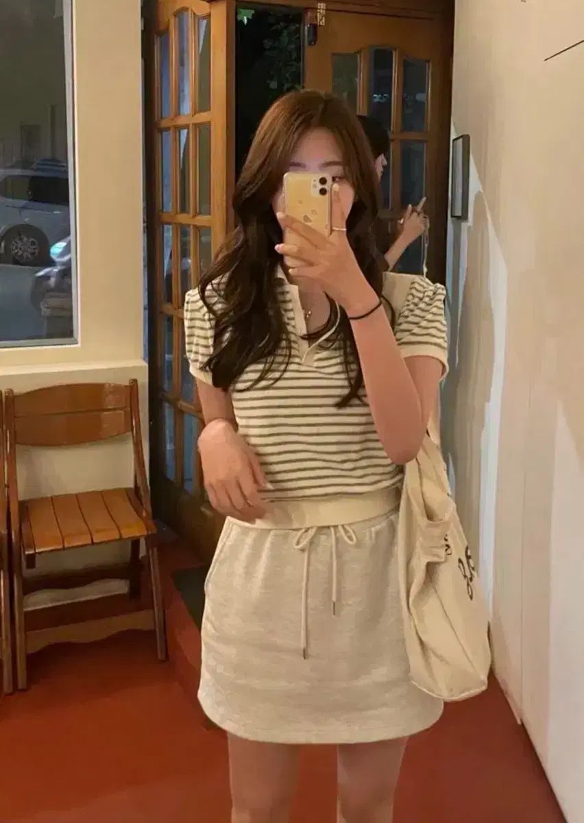 タナット ストライプ フレンチテリー Tシャツ