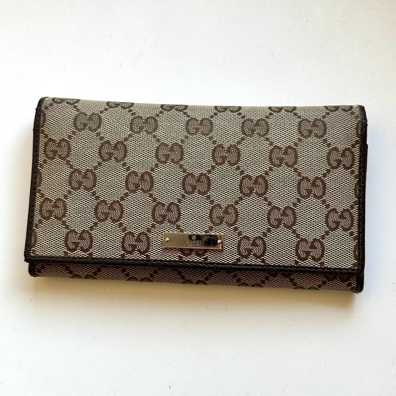 グッチ GUCCI 長財布 グッチシマ GGキャンバス ダークブラウン