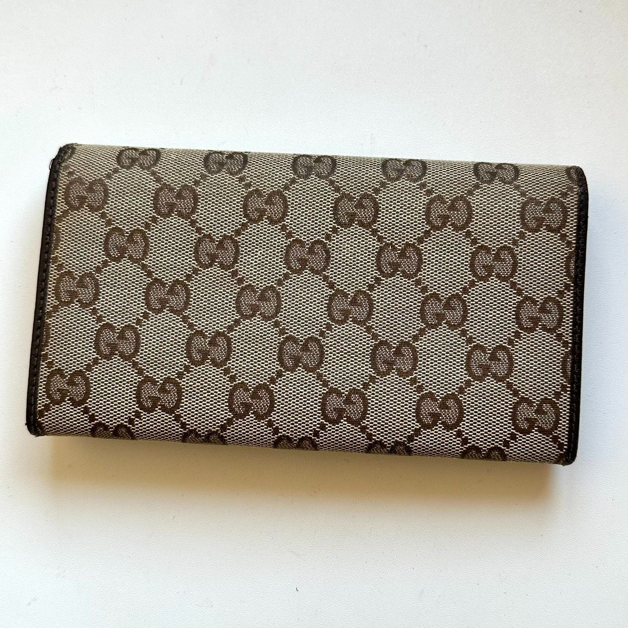 グッチ GUCCI 長財布 グッチシマ GGキャンバス ダークブラウン