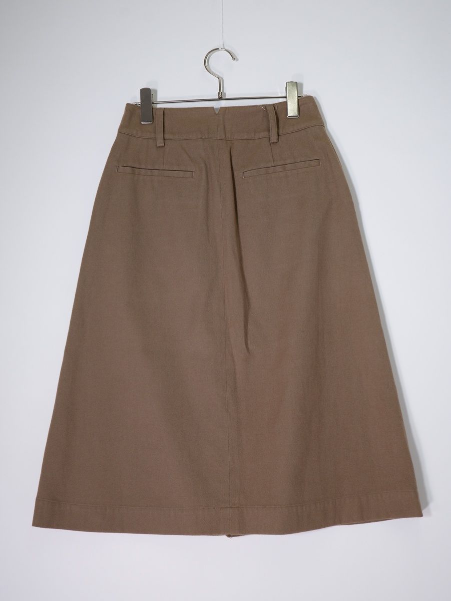 MARGARET HOWELLマーガレットハウエル BRUSHED COTTON WOOL SKIRT ウールコットンセンタープリーツスカート 1 LSKA79907