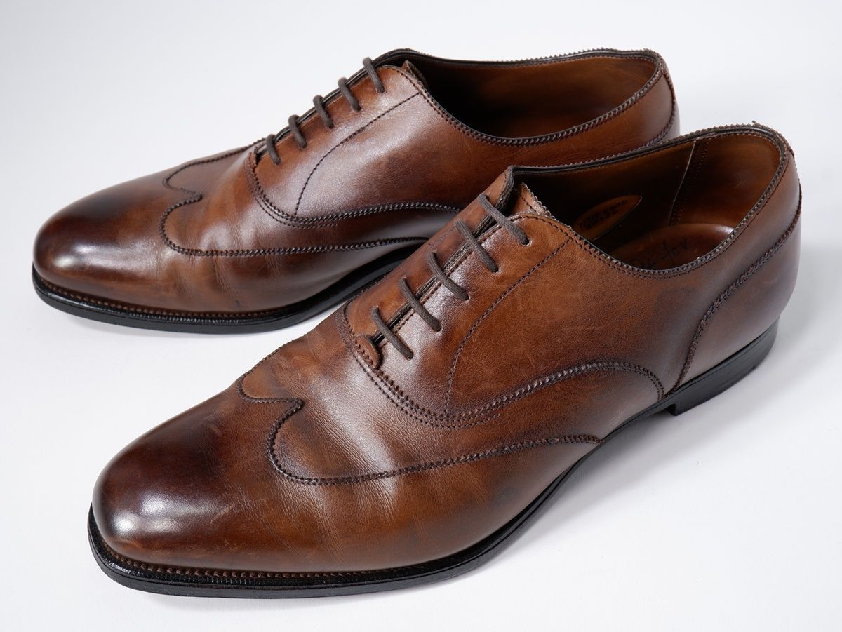 EDWARD GREENエドワードグリーン 個人オーダー品 BEAULIEUビューロー 606ラスト ウイングチップシューズ UK7 US7.5E MFWA79784