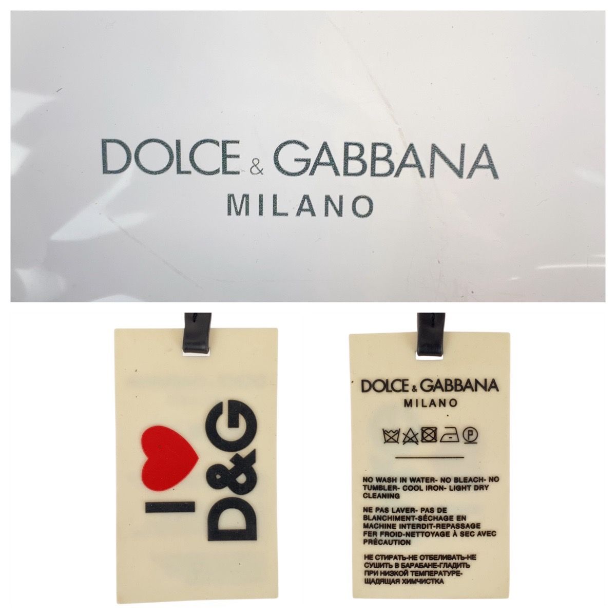  DOLCE-GABBANA ドルチェアンドガッバーナ クリア ブラック ゴールド金具 PVC ショルダーバッグ クラッチバッグ レディース 506054 ショルダーバッグ ショルダーバッグ