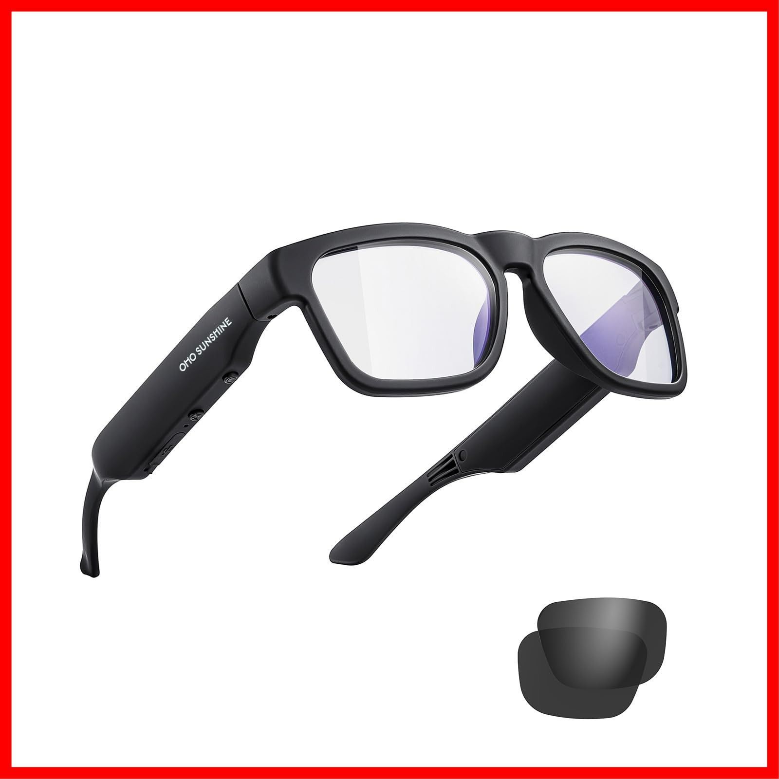 128G スマートメガネ MP3 Bluetoothサングラス Sunshine オープンイヤースピーカー付き 屋内および屋外スポーツ用 偏光 OhO UV保護 ユニセックス