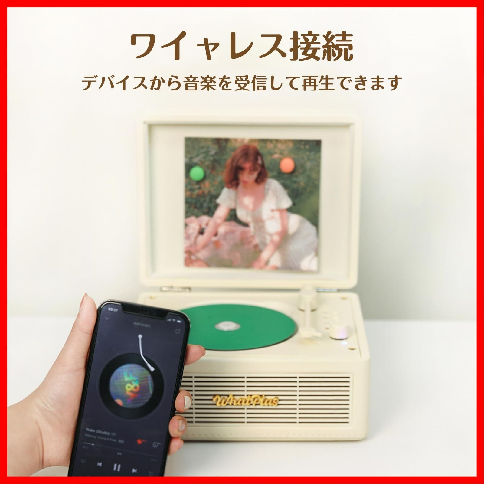 ワイヤレス対応 スピーカ内蔵 CDプレーヤー 2000mAhバッテリー搭載 デスク イヤホン AUX-IN TFカード ストレス解消 ホワイト