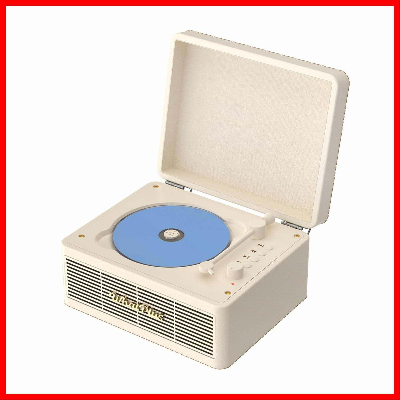 ワイヤレス対応 スピーカ内蔵 CDプレーヤー 2000mAhバッテリー搭載 デスク イヤホン AUX-IN TFカード ストレス解消 ホワイト