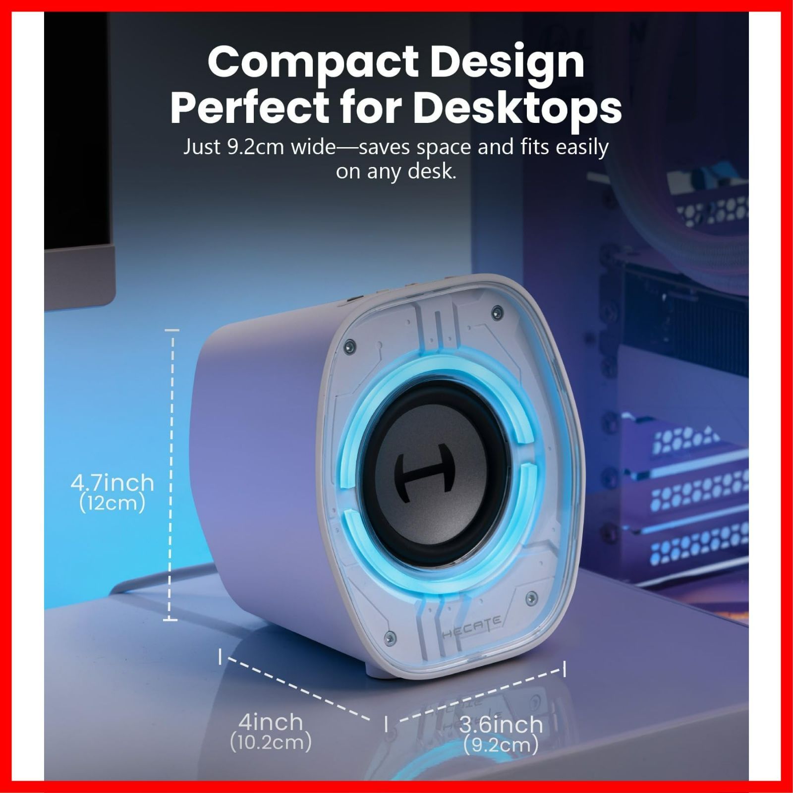 ゲーミングスピーカー RGB PS5 ｜ Pro PS5 PS4 Switch 音質高 2 Switch等ゲーム機対応 ｜ 小型 Bluetooth USB 3.5mm 2.0ch AUX スピーカー ワイヤレス 有線接続両対応 ｜ 卓上 ゲーム 映画 音楽