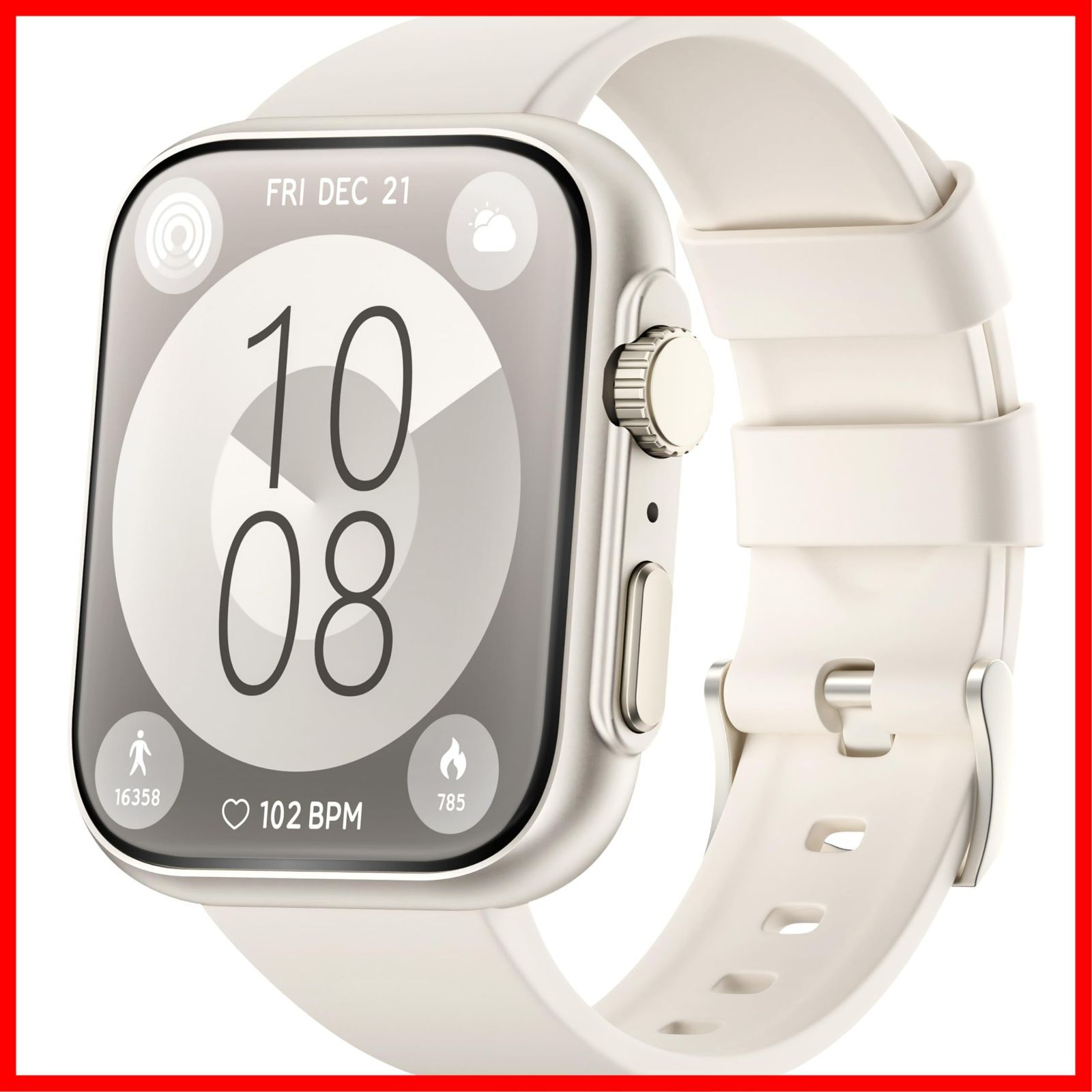 1.91インチ大画面 音楽再生 電卓機能 活動量計 Lineメッセージ着信通知 スマートウォッチ アンドロイド対応 123種類運動モード iPhone対応 進化モデル＆AI音声アシスタント機能追加 Bluetooth通話機能 防水 天気予報 ス